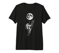 Astronaut Holding Earth Balloon Black and White Space Art Premium T-Shirt