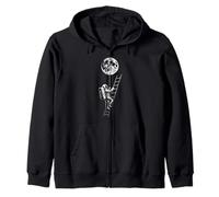 Astronaut Holding Earth Balloon Black and White Space Art Zip Hoodie