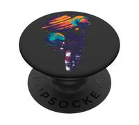 Astronaut Holding Planets | Colorful Space Art | Galaxy Art PopSockets Adhesive PopGrip