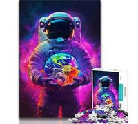 Astronaut Holding The Earth 2000 Piece Jigsaw Puzzles,Challenging To Complete But Fun And Humorous Birthday Present,Gifts,Wall Art 70x100cm