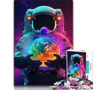 Astronaut Holding The Earth Jigsaws 1000 Pieces for Teenagers,Help The Brain Exercise Addictive Toys to Cultivate Patience Parent-child Interaction 50x75cm