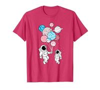 Astronaut Holding Transgender Planet Balloons Trans Pride T-Shirt, Men, Red Heather, X-Large
