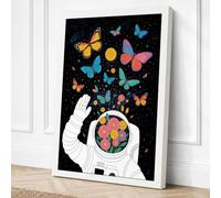 Astronaut Holding Wonder Canvas Wall Art Print 36x24 Inch (91 x 61 cm)