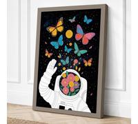 Astronaut Holding Wonder Canvas Wall Art Print 36x24 Inch | Ready to Hang, Gallery Wrapped, Fade-Resistant Inks, Securely Packaged, UK Made