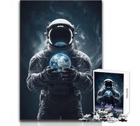 Astronaut Holds The World Jigsaw Puzzles1000 Pieces Educational Mental Focus Game Heartwarming Special Present Idea Size 38x26cm