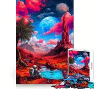 Astronaut in Alien Landscape Jigsaw 1000 Pieces for Teenagers Brain Teasing Leisure Pleasure Solid Lock Festive Gift (38X26CM)