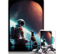 Astronaut in Beautiful Landscape Jigsaw Puzzles for Teenagers 1000 Pieces,Learning Educational Toy for Is Ideal As A Gift for The Whole Family (50x75cm)