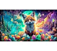 Astronaut-in-colorful-paint-splatter 1000Pc Jigsaw Puzzles for Family 100% Recycled Cardboard Challenging & Brainteasing 75x50cm/1000pcs