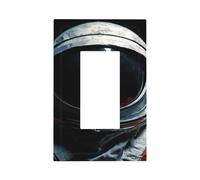 Astronaut in Deep Space Light Switch Wall Plate Faceplate Cover Single Rocker 1 Gang Decorator Outlet Receptacle Covers for Home Kitchen Room Bathroom Decor