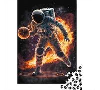 Astronaut in Flames Space 1000pc Jigsaw Puzzle for Jigsaw Fans Sturdy Paper Home Decor Wall Art Birthday Present Mental Puzzle Game Home Decoration Jigsaw 52x38cm/1000pcs