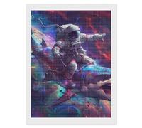 Astronaut in Galaxy Riding Shark Adults Diamond Art Painting Kits Personalised Drill Craft Picture Wall Decor