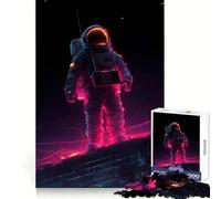 Astronaut in Neon Space Jigsaw Puzzles1000 Pieces Brain Exercise Leisurely Pursuit Precision Cut Unique Xmas Gift (38X26CM)
