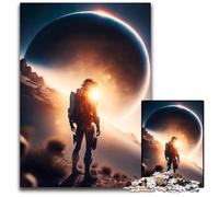 Astronaut In Outer Space Puzzle 1000 Pieces Jigsaw Puzzles for Adults Perfect for Family Fun on Christmas Thanksgiving Birthdays & Easter 1000 PCS(38x26cm)