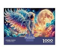 Astronaut in Space 1000 Piece Jigsaw Puzzle Bundle Sci-Fi Art Classic Jigsaw Puzzle Premium Cardstock Decompression Wall Decoration Gifts Women Men Senior Jigsaw Enthusiasts 38x26cm/1000pcs