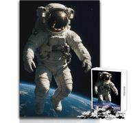 Astronaut in Space Above Earth Jigsaws 1000 Pieces for Teenagers Educational Play for Skill Growth for Special Moments Size 38x26cm