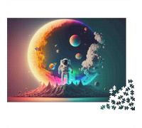 Astronaut in Space Fantasy 1000 Piece Gift Giving Puzzle for Adults Astronaut Planets Space Nebula Premium Thick Sturdy Vibrant Challenging Hard Stress Relief 70x50cm/1000pcs