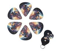 Astronaut in Space Guitar Picks Set of 6 Guitar Picks with Organizer Storage Box Personalized Guitar Picks for Men Women Guitar Accessory Ukulele for Acoustic Guitar