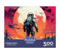 Astronaut in Space Planets for Adults Fun Thickened Wooden Jigsaw Puzzles 500 Piece Toy Intellectual Game Education Game Stress Relief Toy Home Decoration Premium & Durable 500pcs (52x38cm)