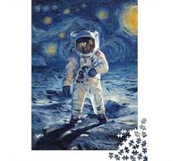 Astronaut in Starry Night Jigsaw Puzzles Puzzles for Adults Kids. 1000 Pieces Whimsical Challenge Toy Educational Game Home Decoration for Educational Games Gifts 70x50cm/1000pcs