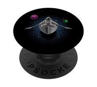 Astronaut in the Boat in Space Planets Moon Stars Astronaut PopSockets Adhesive PopGrip