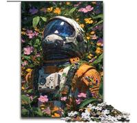 Astronaut in The Flowers Jigsaw Puzzles for Adults 1000 Pieces, Challenging Game And Family Play Parent-child Interaction 26x38cm