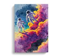 Astronaut In Watercolour No.5 Canvas Print | Gallery Wrapped 30mm Frame Wall Art | 30x20 inches | Ready to Hang | Modern Space Picture | Living Room Bedroom Lounge Office