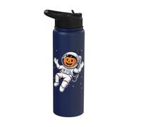 Astronaut Jack-O'-Lantern Cosmic Fun Stainless Steel Insulated Water Bottle