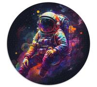 Astronaut Jigsaw Puzzles for Adults 1000 1000 Pieces Round Puzzles for Adults Perfect DIY Art Decor Or Birthday Gift 67.5x67.5cm