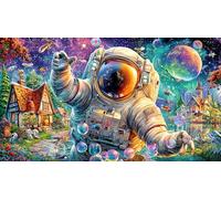 astronaut Jigsaw Puzzles for Adults: 1000-Piece Recycled Cardboard - Decoration 75x50cm/1000pcs