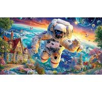 astronaut Jigsaw Puzzles for Adults: 1000-Piece Recycled Cardboard - Decoration 75x50cm/1000pcs