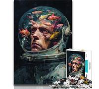 Astronaut Jigsaw Puzzles for Adults 1000,Staycation Kill Time Every Piece Is Unique - Challenging Family Fun Game (75x50cm)