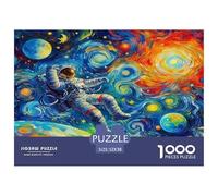 Astronaut Jigsaw Puzzles Puzzles 1000 Pieces Challenging Puzzle Games 100% Recycled Cardboard Beautiful Decoration Puzzle Puzzle Game for The Whole for Women Puzzle for Adults 52x38cm/1000pcs