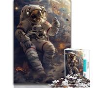 Astronaut JigsawPuzzle 1000 Pieces for Adults,Challenging Game And Family Play for Is Ideal As A Gift for The Whole Family (38x26cm)