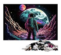 Astronaut JigsawPuzzle 1000 Pieces for Adults Wooden Jigsaw Puzzles for Adults Ideal DIY Decor & Brain Teaser Gift 50x75CM/19.68x29.52inch