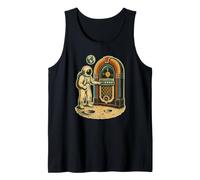 Astronaut Jukebox Retro Space Music Moon Vinyl Humor Tank Top