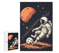 Astronaut Kicking Soccer Ball in Space -1 Jigsaw Puzzle, 1000 PCS, Relaxing Activity for Adults, An Enjoyable Family Activity for Time Spent Together