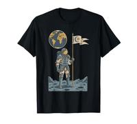 Astronaut Knight Lunar Flag Planting Space Exploration T-Shirt