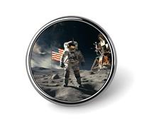 Astronaut Landing on The Moon Blank Round Badges Round Badge DIY Pin Back Buttons Clear Button Pins for Craft Projects Badge Making Accessories