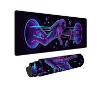 Astronaut Large Mouse Pad, Futuristic Cosmic Galaxy Stars N/a Violet Rubber Washable Aesthetic Extended Mouse Mat Idea for Home Office Desk Laptop Gamers Gift 16x36 Inch
