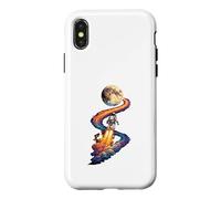 Astronaut Launch Moon Space Rocket Galaxy Exploration Case for iPhone X/XS