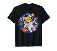 Astronaut Leopard in Space Simple Animals Galaxy T-Shirt