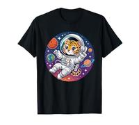 Astronaut Leopard in Space Simple Animals Galaxy T-Shirt