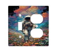 Astronaut Light Switch Cover Plate/Outlet Covers, Colorful Space Scene for Home Decor, Thermoplastic Wall Plates, Standard Size Toggle Duplex