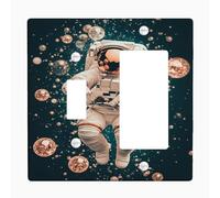 Astronaut Light Switch Cover Plates/Outlet Covers, Cosmic Space Theme for Wall Decor, Thermoplastic Wall Plates, Standard Size Toggle Rocker