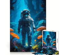Astronaut Lost in Forest Teenagers Puzzles 1000 Piece Jigsaws Focus Training Restful Activity Tight Join Great Gift (38X26CM)