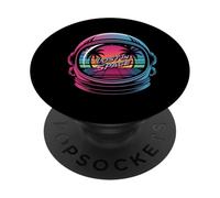 Astronaut Lost In Space Retro Sunset Palm Trees PopSockets Adhesive PopGrip