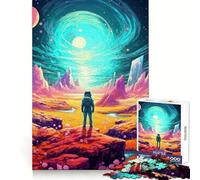 Astronaut Lost on Alien Planet 1000 Pieces Jigsaws Adults Puzzles Mind Power Mind Calming Fun Uniform Edges (38X26CM)