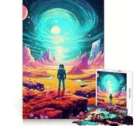 Astronaut Lost on Alien Planet Jigsaw Puzzle 1000 Piece for Teenagers Reasoning Practice Restful Activity Premium Edges Chic Xmas Gift (38X52CM)
