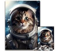 Astronaut Maine Coon Cat1000 Pieces Puzzles for Adults Puzzles for Adults Perfect for Halloween Christmas Birthday Gift 1000 PCS(38x26cm)