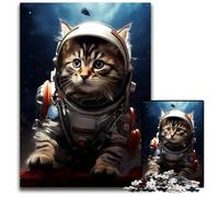Astronaut Maine Coon CatJigsaw Puzzles for Adults 1000 Piece Challenging Puzzles Ideal for Lover Perfect Christmas New Year Valentine's Gift 1000 PCS(38x26cm)